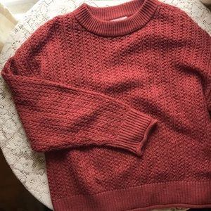 Red knit sweater